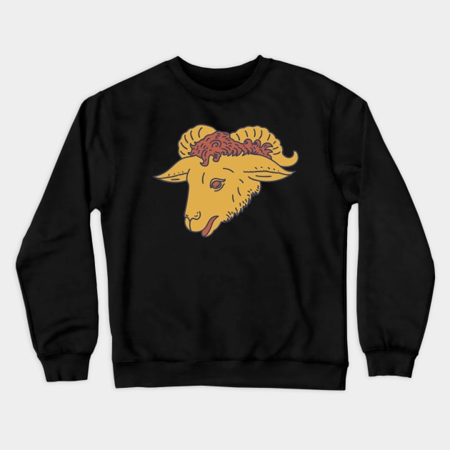 Golden Fleece - Winged Ram - Gold Wool Crewneck Sweatshirt by DeWinnes